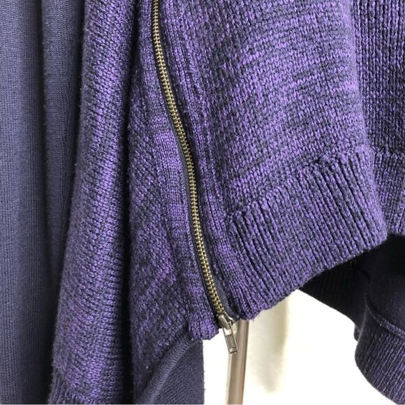 Lululemon Wrap It Up dark purple elbow patch side zip merino wool cardigan 8 - Picture 5 of 16